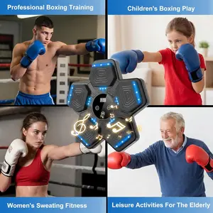 Smart Music Boxing Game Kids: Bluetooth Wall Mounted Punching Pad with 5 Hitting Targets - Family Indoor Activity Fitness - Ages 6-12 Boys Girls Birthday Gifts Including Boxing Gloves