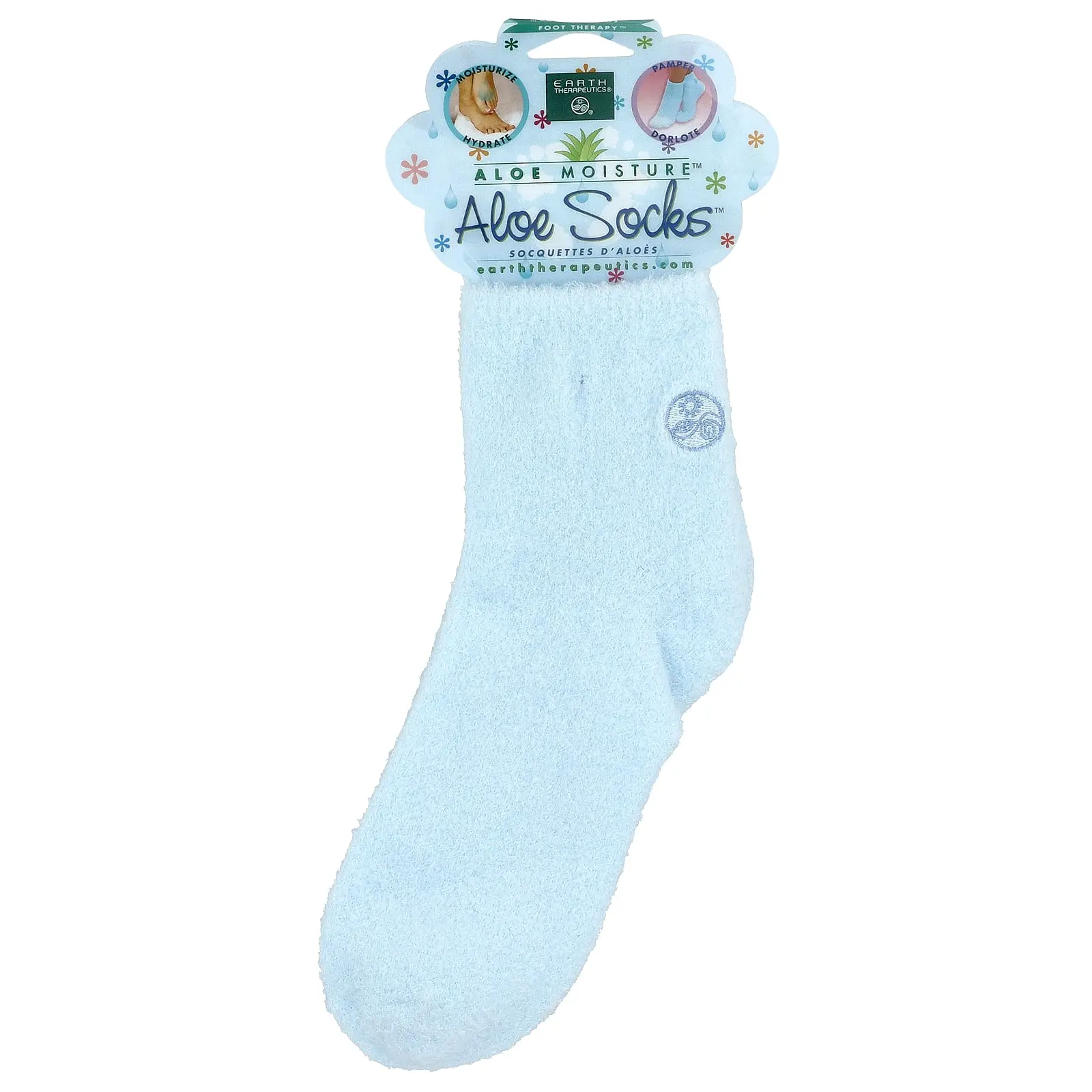 Earth Therapeutics Aloe Moisture™, Aloe Socks™, Blue, 1 Pair