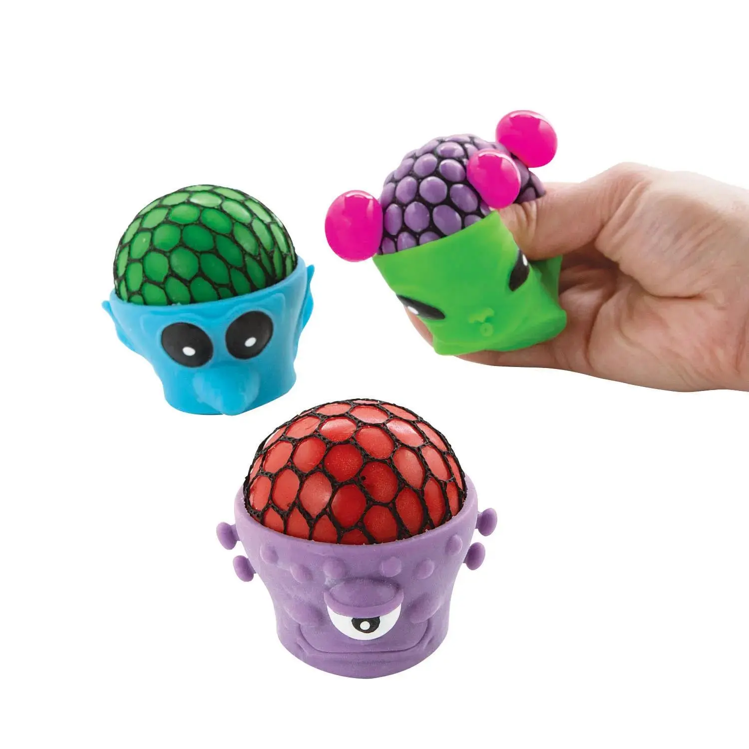 Squeeze-A-Dohz Alien Stuffed Toys - 12 Pc., Soft Squishy Sensory Rubber Squishies for 3-4 Years Old Kids, Playful Toy Gift