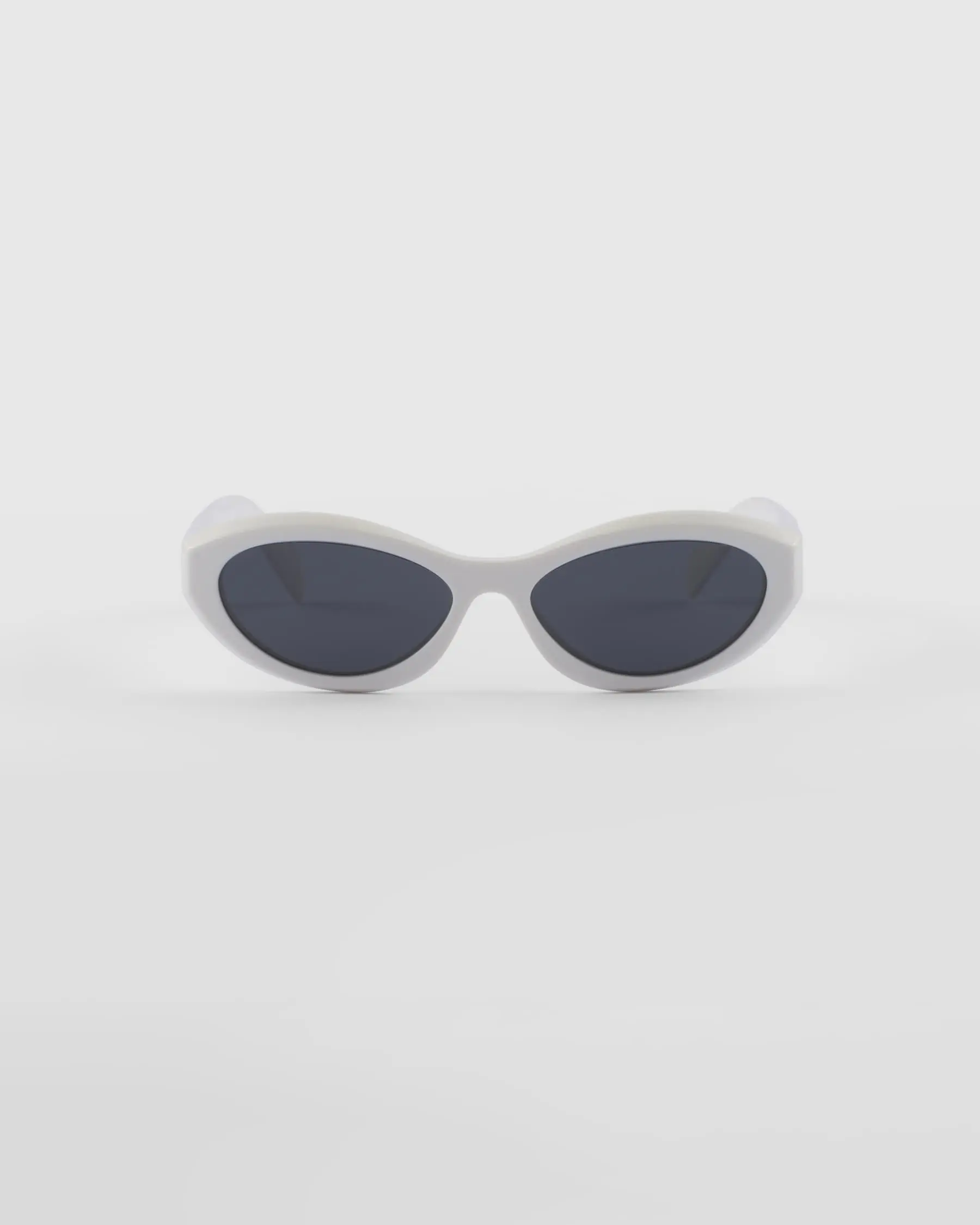 Pre-owned Prada Sunglasses PR 26ZS 17k08z 55mm Women's oval in white