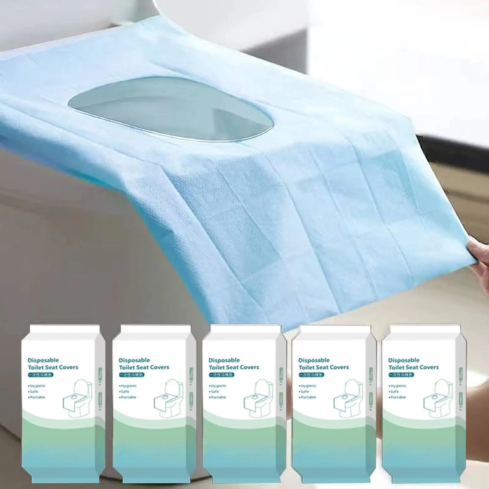 10/30/50 Pack Toilet Seat Covers Disposable 25.6x24.4 Inch XL Portable Toilet Liners Travel Seat Cover for Outdoors,Hotel, Hospital, Travel, Public Toilet Seat Cover