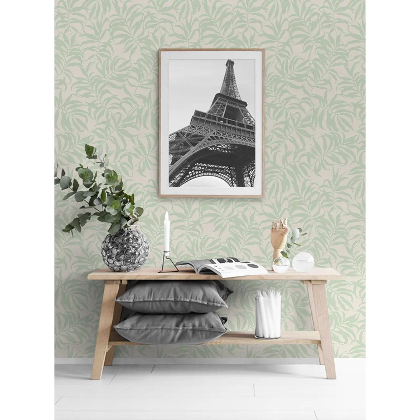 Tropical Leaf Pattern Peel and Stick Adhesion Wallpaper, Vibrant Print Renter-Friendly Temporary Film, Accent Wall Peel and Stick Wall Decor for Home Improvement