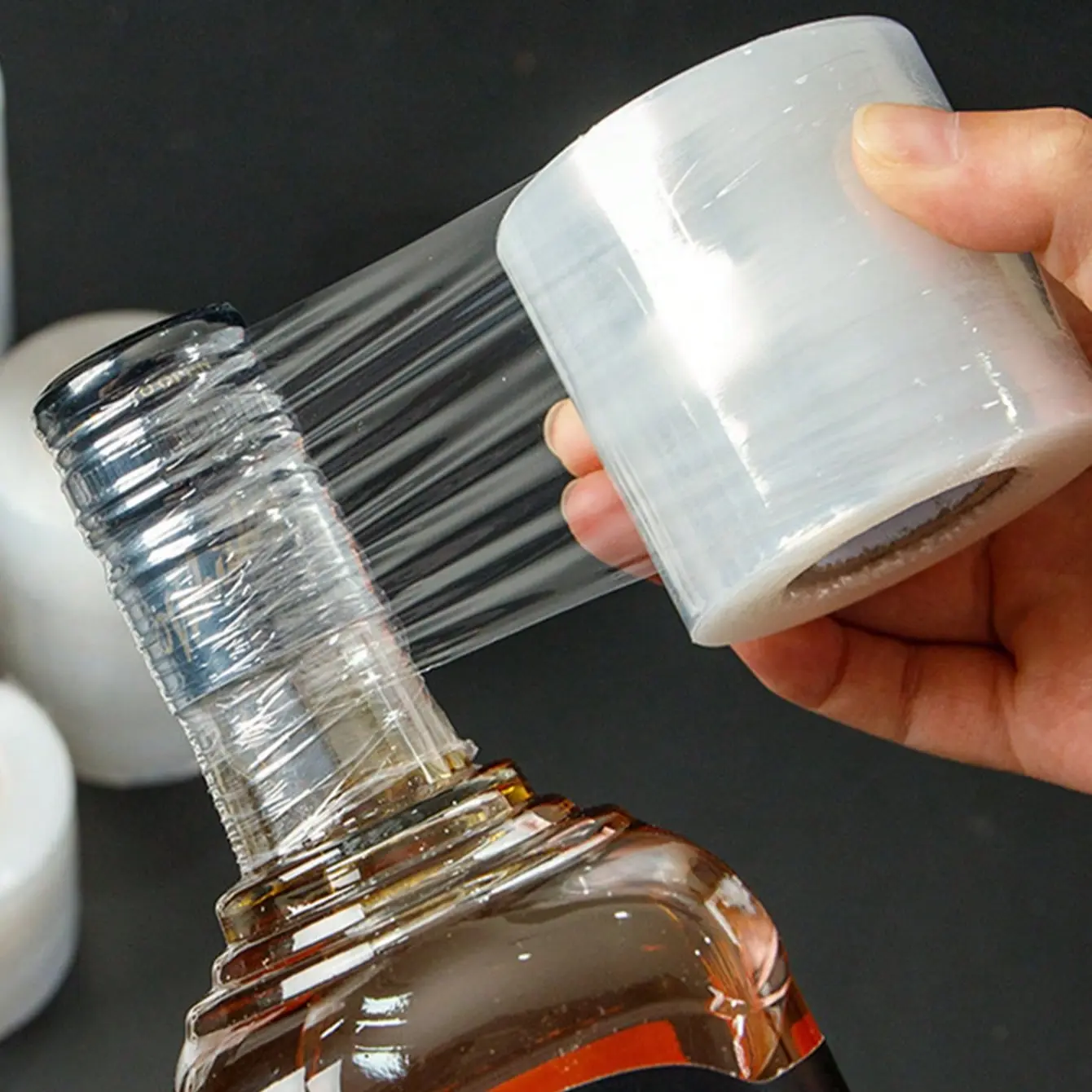 Mini Stretch Film Roll for Bottle Can Sealing, Stretch Film, Unheated Packaging Material, Shrink Wrap Roll for Party Activities, Plastic Wrap