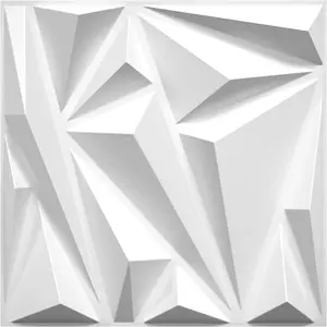 STICKGOO 33PCS Minimalistic Geometric Pattern 3D Wall Panels for Interior Wall Decor, PVC Panels Diamond for Gaming Room/Bedroom/TV Background - Black Easy Installation Modern