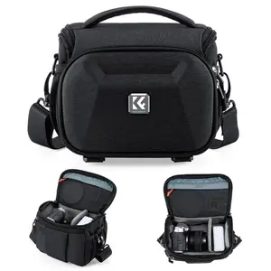 K&F CONCEPT Compact Camera Bag, Crossbody Sling Shoulder Bag with Hardshell Protection &Tripod Holder Compatible with Canon/Nikon/Sony DSLR/SLR/Mirrorless Cameras and Lenses