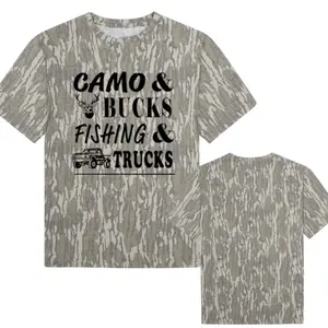 Camo, Bucks, Fishing & Trucks Mossy Oak Washed Out TEE Shirt, Mossy Oak T-shirt 3D, Hunting Shirt, 3D T Shirt, Gift for Him, for Dad