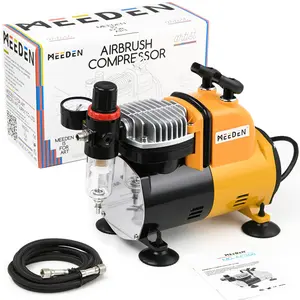 MEEDEN Airbrush Compressor Kit - 1/5 HP Quite Air Compressor for Model Painting with 6 Feet Hose