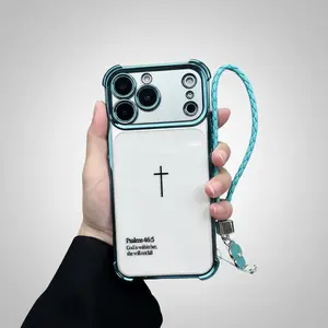 Psalms 46:5 Quote Phone Case for iPhone 17 16 15 Plus 14 13 12 11 Pro Max Air for Samsung Galaxy  S25 S24 S23 S22 Cases Empowering Scripture Verse Pattern All Seasons Durable Bumper with Strap White Silver Minimalist Art