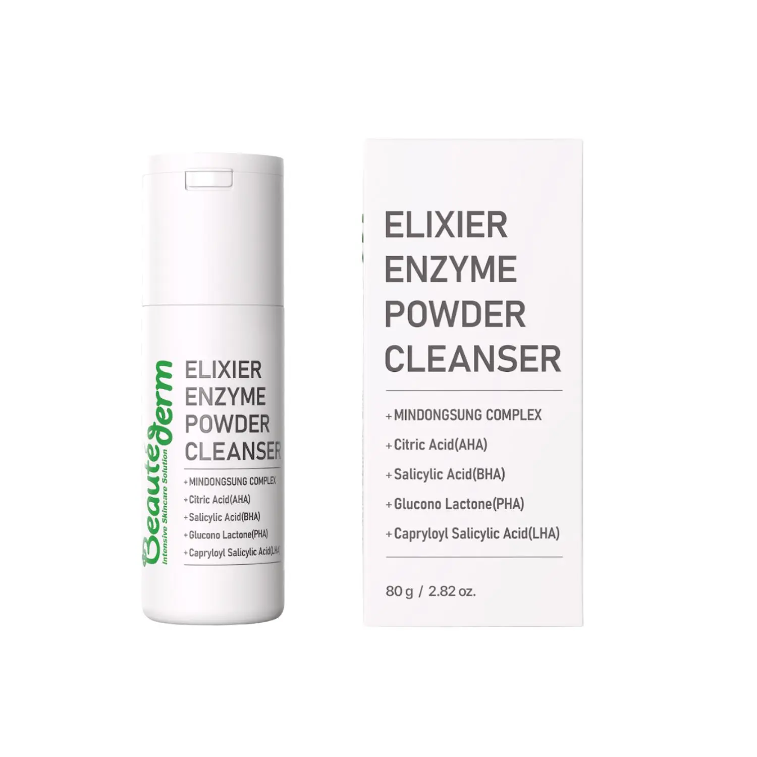 [Beauté Derm] Elixier Enzyme Powder Cleanser with Mindongsung Complex Citric Acid & Salicylic Acid 80g
