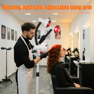 750W 5 Head Infrared Standing Salon Hair Dryer, Portable Floor Hair Dryer with Adjustable Temperature, Stand-Up Color Processor Styling Perming Dryer Accelerator