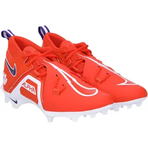 Clemson Tigers Team-Issued Orange Alpha Pro 3 Nike Cleats from the Football Program - Size 12