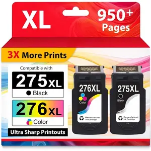 PG-275 CL-276 275XL 276XL High Yield Replacement for  275 and 276  Cartridges for   275 and 276 for PIXMA TR3722 TR4720 TS3700 TS3522 TR4700 TR4722 TS3500 TS3720 Printer,2 Pack