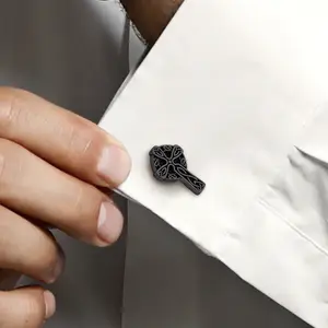 FaithHeart Irish Celtic Knot Cross Cufflinks For Men Stainless Steel