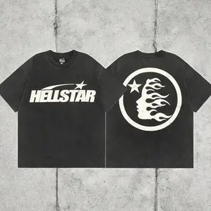 Hell-star Logo Y2K Aesthetic T Shirt, Harajuku Tee, Goth Punk T-Shirt, Alternative Clothing, Y2k Graphic Shirt, Unisex Shirt, Cotton Shirt, Vintage Shirt, Crewneck Shirt, Streetwear, Oversized T-Shirt BHS