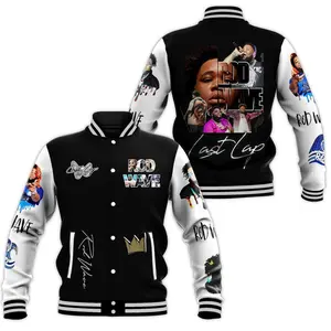 Rod Wave Inspired Varsity Jacket Hip Hop Style Streetwear, Retro Graphic Outerwear, Trendy Couple Outfit Gift