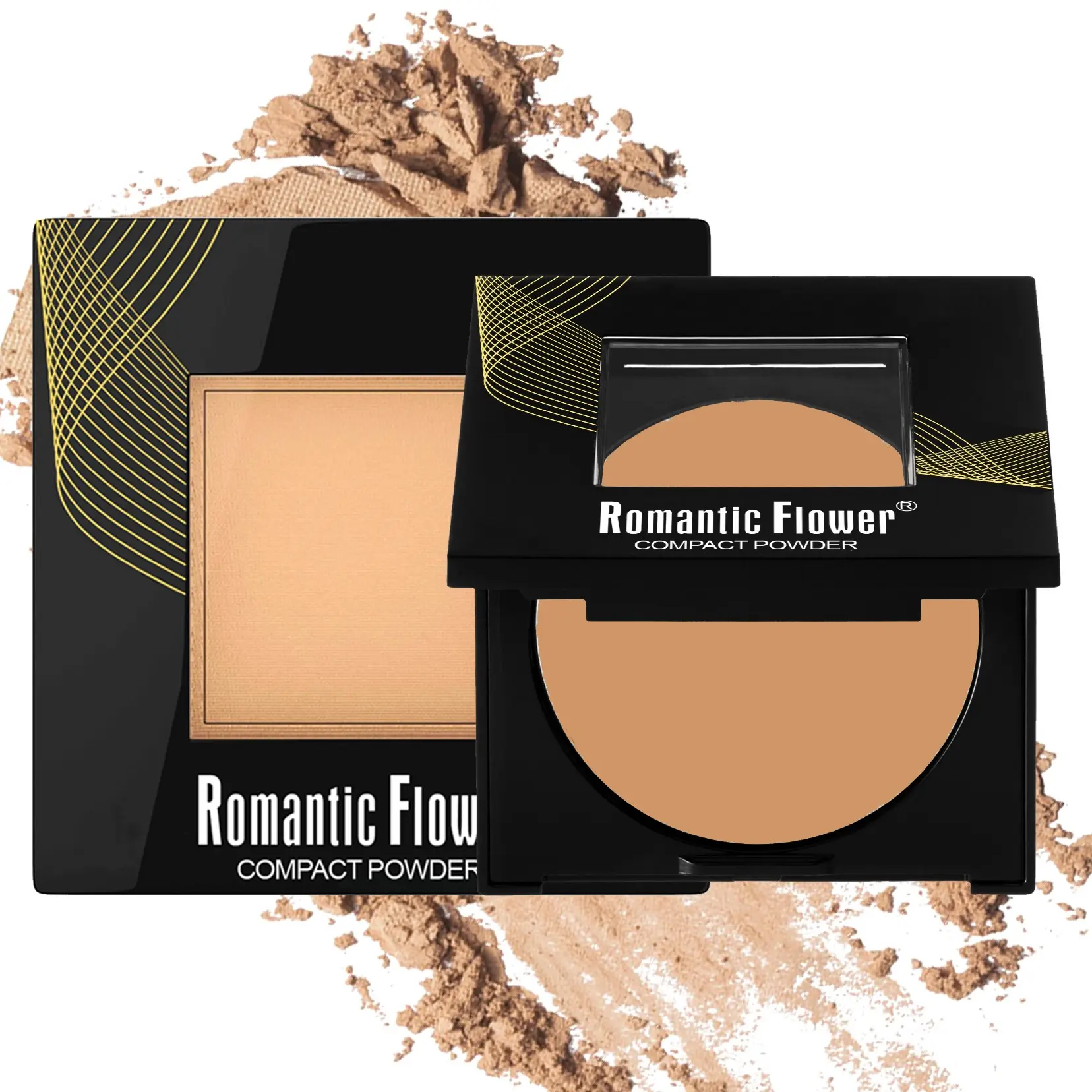 Dark Skin Matte Bronzing Powder, Waterproof Full Coverage  Pressed Powder, Long Lasting Face Makeup Contour Compact Powder, Matte Buildable Contour, Powder Bronzer