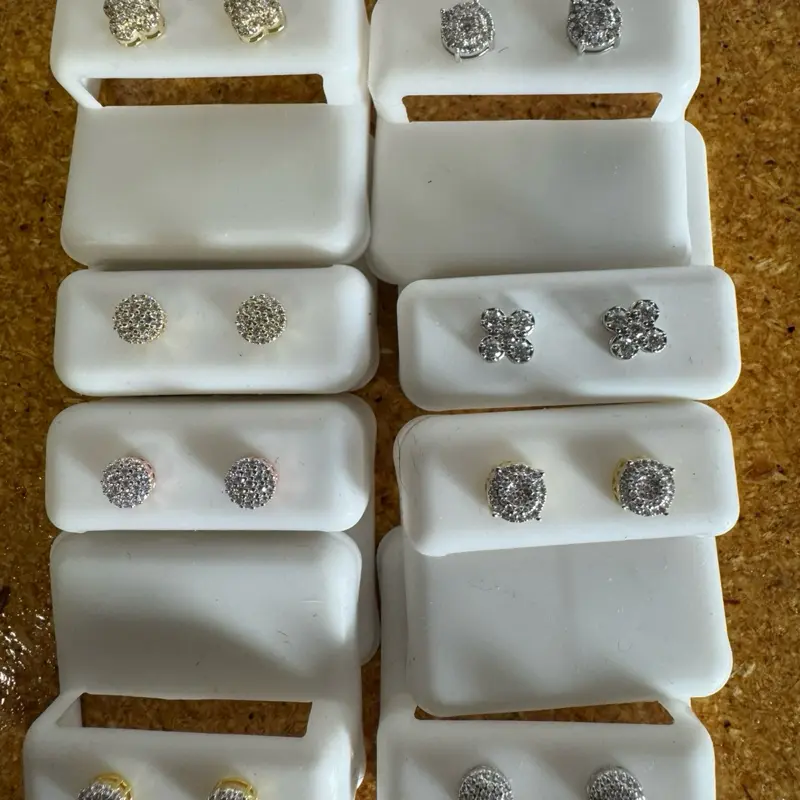 WHOLESALE EARRING LOT SALE! Bundle#2, 8 pairs of Sterling Silver VVS1 Moissanite Earrings!