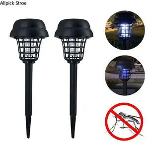 2PCS Solar Mosquito Killer Lights - 2-in-1 Bug Zapper Solar & Garden Path Lights, Waterproof Insect Repellent Lamps for Patio, Backyard