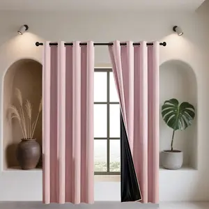 2pcs Blackout Curtains, Privacy Grommet Curtains, Modern Style Easy Install Curtain for Living Room & Bedroom Window Drapes, Home Decoration Curtain, Home Decor Essentials, Perfect for Sunlight Blocking