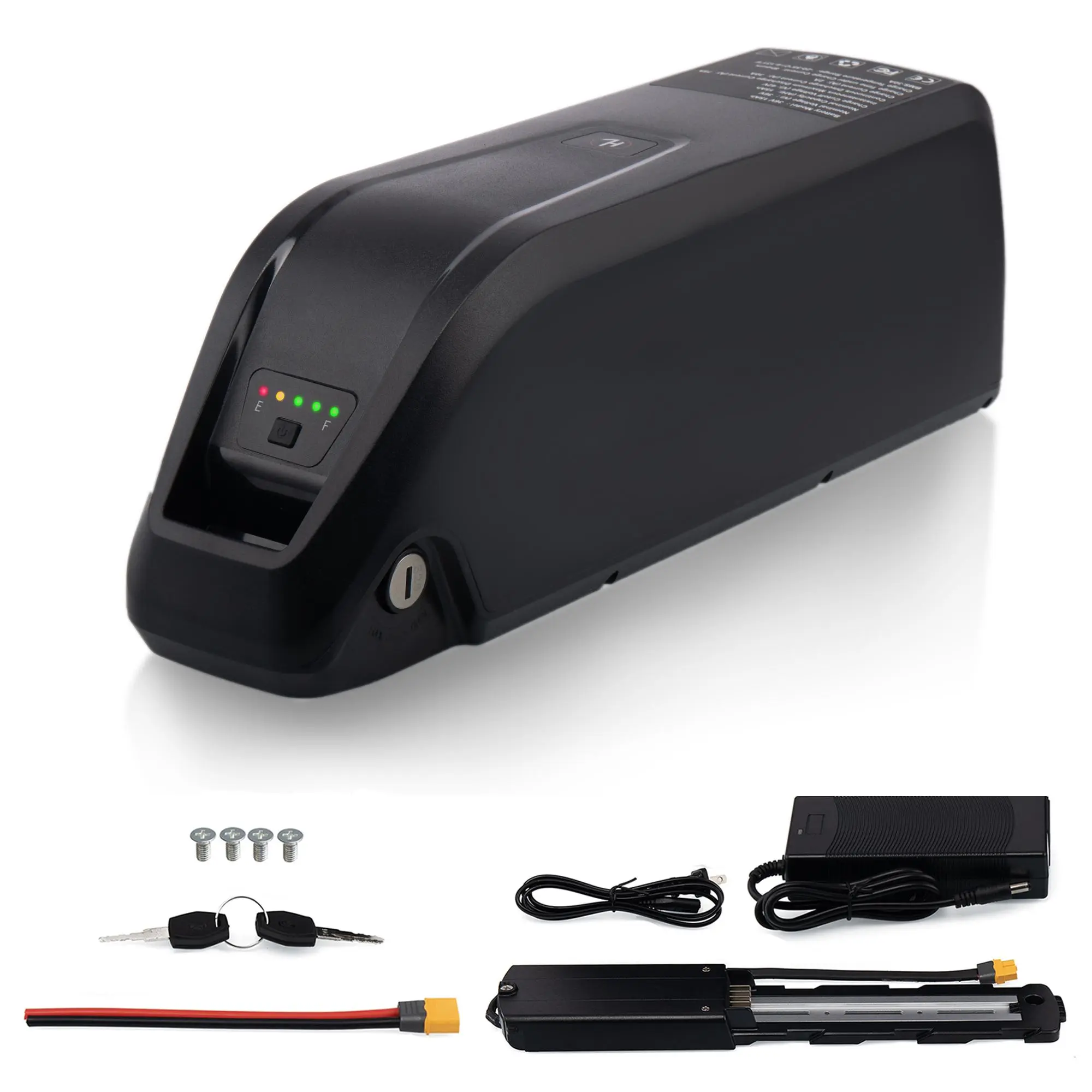 48V 15Ah Lithium Ion Replacement Ebike Battery Pack, for 250W-1500W Electric Bicycle Motors, with 30A BMS, 2A Charger and XT60 Connector