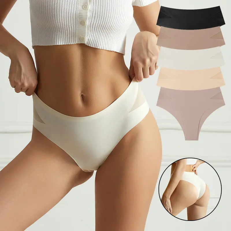 5PCS Seamless No Show Panties, No Line Underwear for Tight Dresses & Daily Wear, Invisible Panties for Yoga, Work & Casual