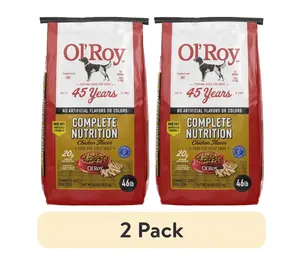 (2 pack) Ol' Roy Complete Nutrition Chicken Flavor Dry Dog Food, 46 lb Bag