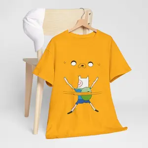 Finn and Jake Hugging Adventure Time T-Shirt, Nostalgia 2D Print T-Shirt, Cartoon Network Shirt, Gifts for Cartoon Fans #AdventureTime #CartoonNetwork #NostalgiaCore #ToonVerse #FinnAndJake #GraphicTee #StreetwearUS