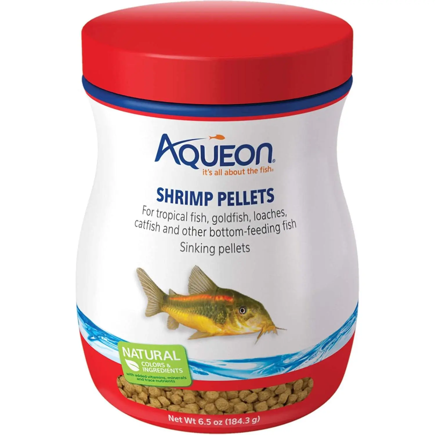 Shrimp Pellets Sinking Food for Tropical Fish, Goldfish, Loaches, Catfish and Other Bottom Feeding Fish, 6.5 Ounces