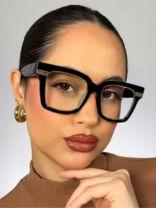 Square Large Frame Flat Mirror, New Blue Light Blocking Glasses, Metal Small Accessories, Simple Fashion Versatile Design, Stylish square frames, Anti blue glasses