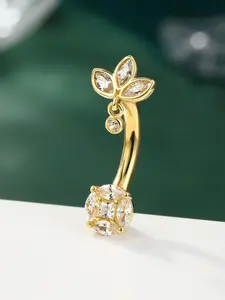 14 Gauge Cute Belly Button Ring for Women, Stainless Steel Navel Piercing Jewelry, 10mm CZ Cubic Zirconia Dazzling CZ Belly Rings Belly Button Piercing, Body Jewellery, Body Piercings