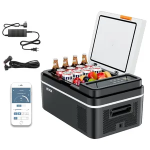 21QT Capacity Portable Electric Compressor Cooler Car Refrigerator - 12/24V DC & 100-240V AC 60W, -4°F to 68°F Freezer with App Control, Father's Day Gift for RVs, Camping