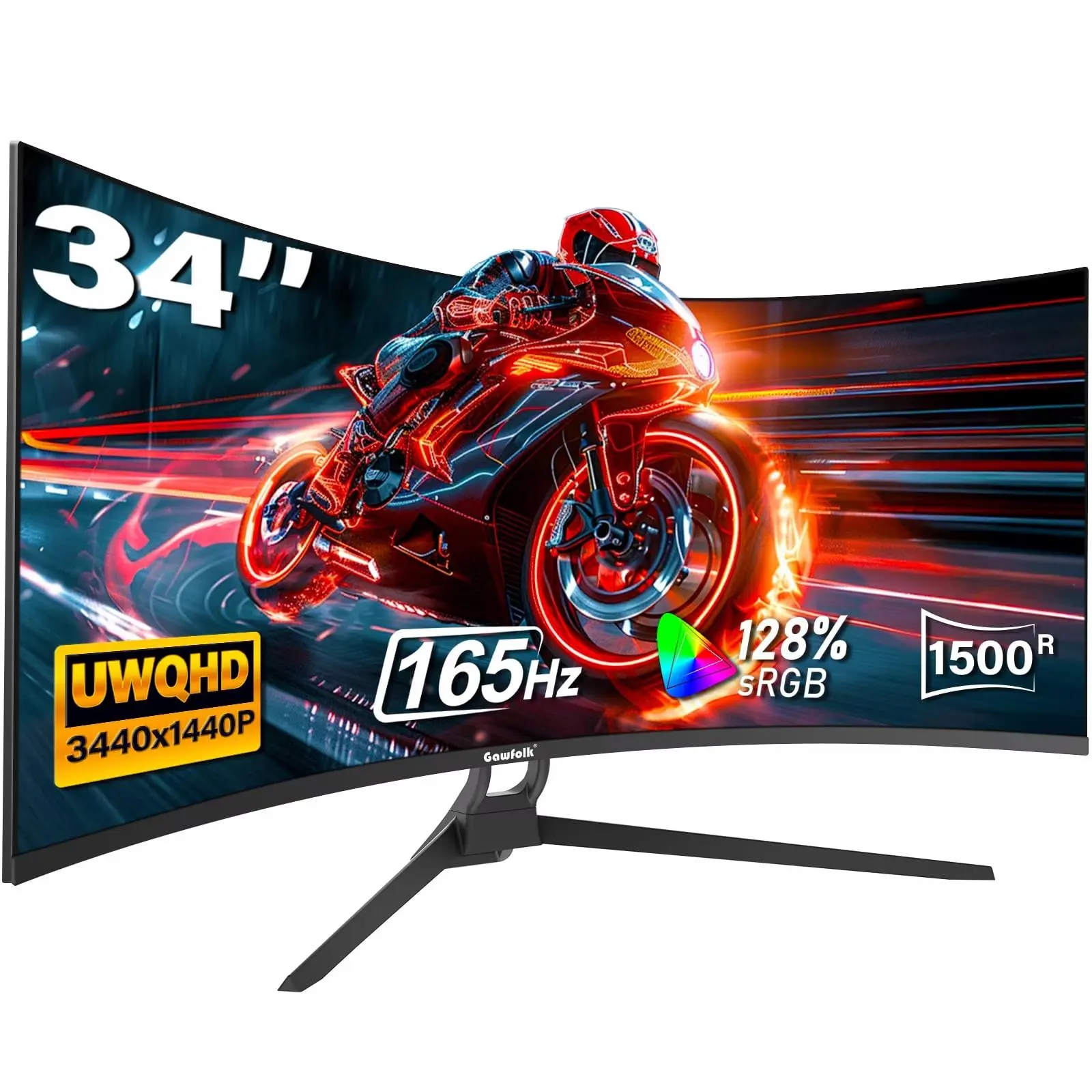 Unleash Your Gaming Experience with 34" Curved Monitor - 165Hz, 1500R, WQHD 3440x1440! 🎮🔥