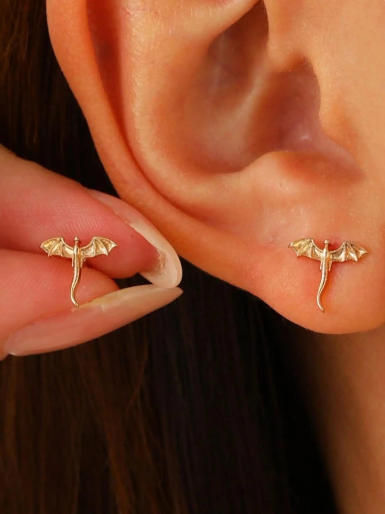Dragon Design Stud Earrings, Fashionable Jewelry for Women, Daily Clothing Decor, Trendy All-match & Exquisite Jewelry for Birthday Gift, Ear Studs, Ear Accessories