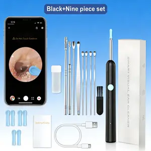 Ear Wax Removal Kit with Camera - 1080P HD Ear Cleaner - Ear Wax Remover Otoscope for iOS & Android - Safe Canal Cleaning Tool waterproof ear portable box visual endoscope earwax wireless wifi light upgrade precise leardrum eardrum rechargeable usb