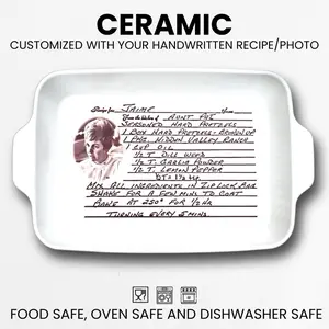 Personalized Handwritten Recipe Ceramic Plate Oven & Dishwasher Safe Heirloom Kitchenware Customizable with Your Recipe or Photo Perfect Gift for Weddings Mother’s Day & Holidays Family