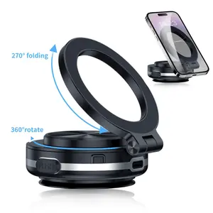 360° Rotation Electric Vacuum Magnetic Car Phone Mount Suction Cup Dashboard Phone Holder for All Smartphones GPS Navigation