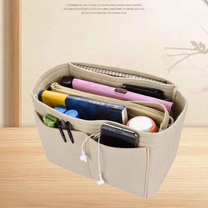 Portable Bag Organizer, 1 Count Multi Grid Bag Insert Organizer, Bag Storage Bag for Home & Travel, Travel Essentials Bag, Travel Organization Pouch