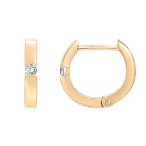 PAVOI 14K Gold Plated Sterling Silver Cubic Zirconia Huggie Hoop Earrings for Women