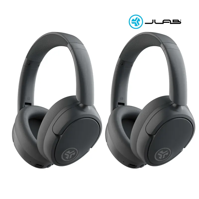 2 Pack: JLab JBuds Lux Active Noise Cancelling Headphones, Wireless Bluetooth, Over-Ear, Be Aware Safety Mode. Foldable, iPhone / Android