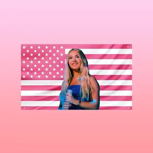 Freya Skye Pink US Flag – Pop Singer Aesthetic Pink American Tapestry Cute Celebrity Dorm Frat Wall Decor