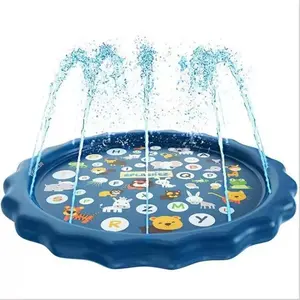 100cm Foldable Inflatable Water Spray Mat for Kids 4-8 Years, Outdoor Garden Toy, Summer Cooling Device, Portable Pet Bath Basin