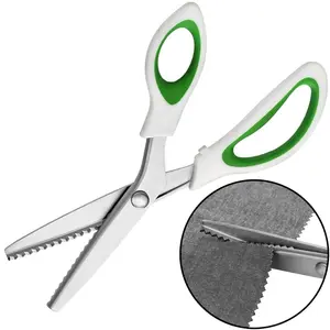 Pinking Shears,9” Zig Zag Scissors for Fabric，Pinking Shears Scissors for Fabric Cutting，Professional Handheld Dressmaking，Great for Many Kinds of Sewing Fabrics Leather and Craft Paper