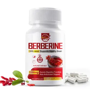Berberine HCL Extract 1200mg High Potency Anti-inflammatory,Healthy Cholesterol,Blood Sugar Support, 60 Vegetarian Capsules - Gluten Free & Non-GMO