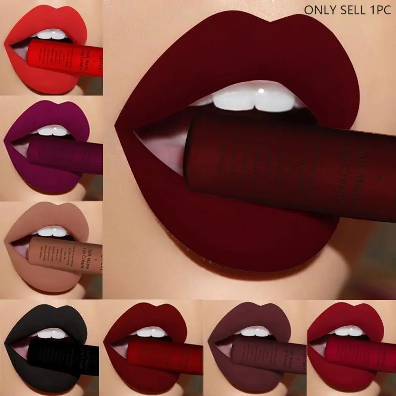 Matte Lip Cream Set, Waterproof Long Lasting Non-Stick Cup Anti-Smudging Liquid Lip Tint Lip Stain Matte, Natural Makeup Look