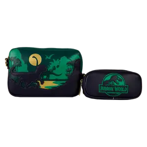 Jurassic World Jungle Dinosaur Silhouette Sling Crossbody Bag With Coin Bag