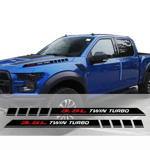 3.5L Twin Turbo Pickup Truck Engine Hood Decals Emblem for Ford F-150 Ecoboost V6 2Pcs