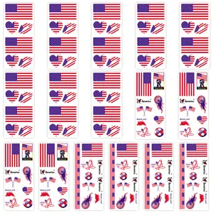 16 Sheets 12×6CM Temporary world cupFlag Tattoos, Face Transfer Stickers for 2026 Sports Events Football Games National Independence Day Party Celebrations