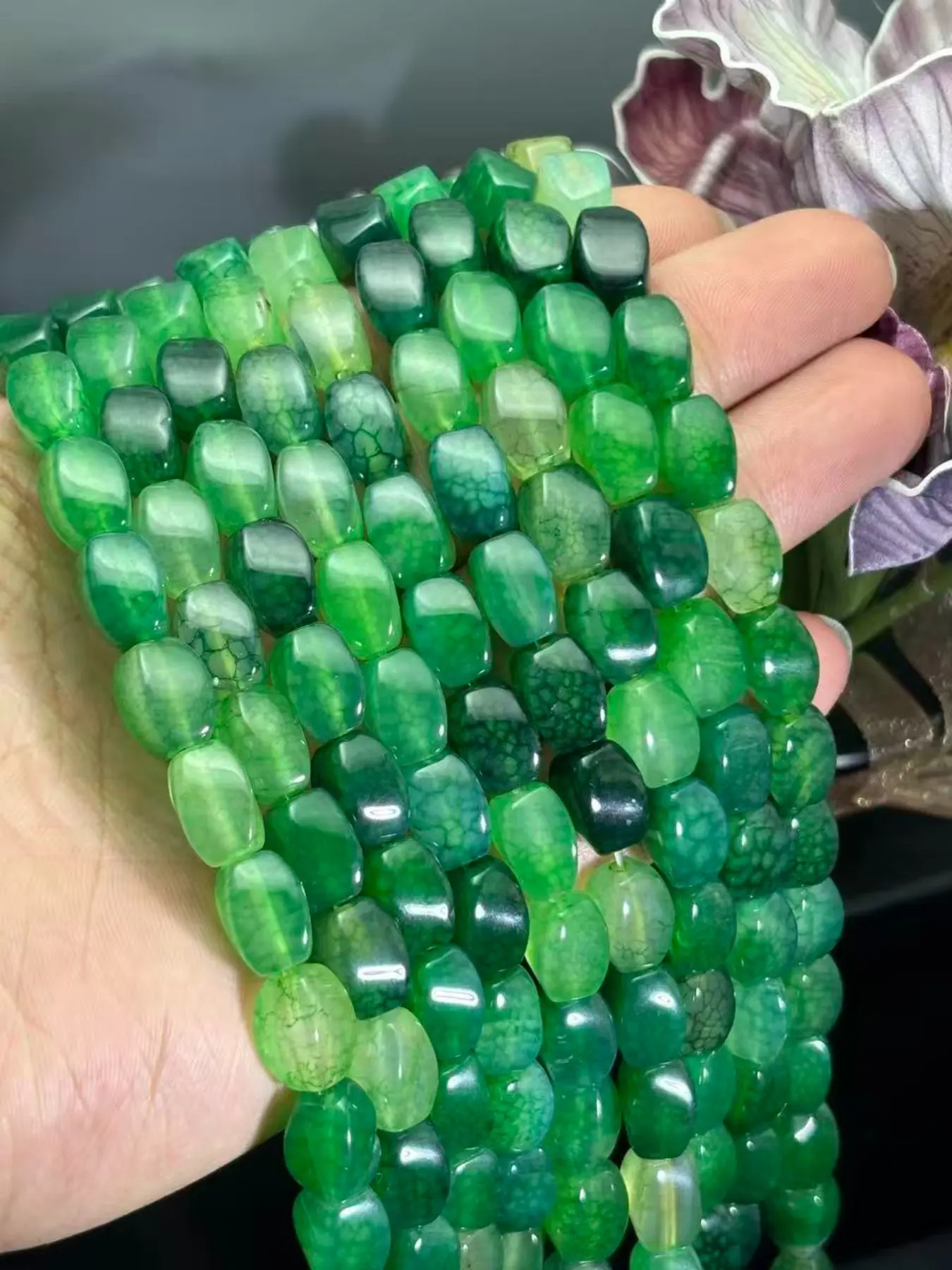 0.8cmx1.2cm Natural Stone Dragon Pattern Agate S-Shaped Beads, DIY Jewelry Making Accessories, Bracelet Necklace Earring Components