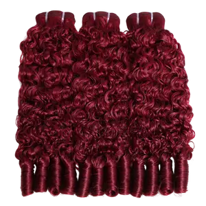 [Last Special Offer] Burmese Curly 3 or 4 PCS Bundles Virgin Human Hair 16A 99J Color 14-32 Inches Spiral Ends Look