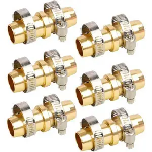 6 Pack Garden Hose Repair Kit, Hose Connector Repair Mender Kit with Stainless Clamp, Fits 3/4"-5/8" Water Hose Repair Fittings